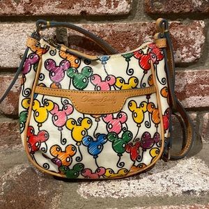 Dooney & Bourke White Disney Mickey Balloons Mini Margot Rainbow Zipper Handbag